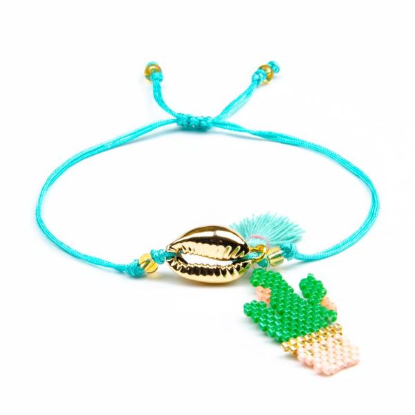 

link, chain miyuki mizhu handwoven plant series cactus women's bracelet, Black