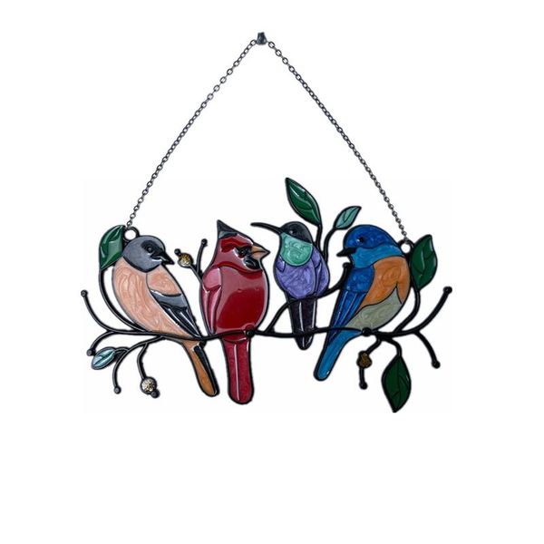 

decorative objects & figurines birds baby children bedroom decorations cartoon hanging wind chimes pendant home garden colorful simulation a