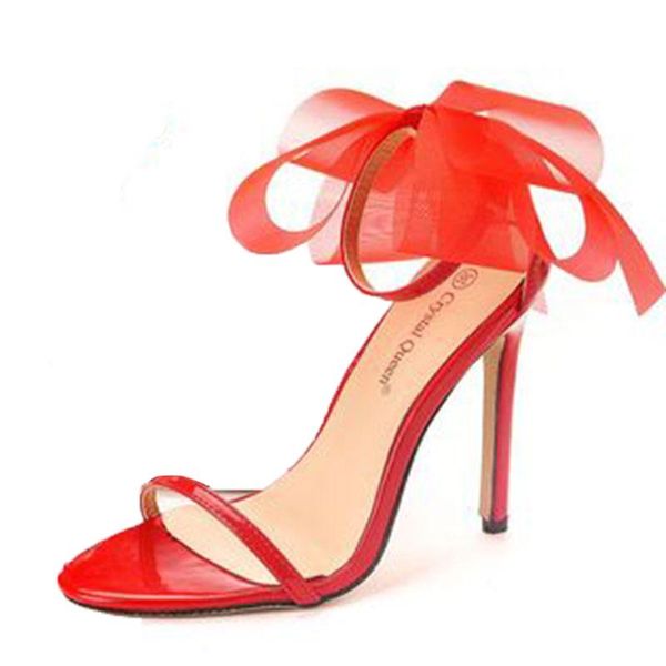 

dress shoes banquet stage large size high heels sandals fish mouth slim with round toes comfortable, Black