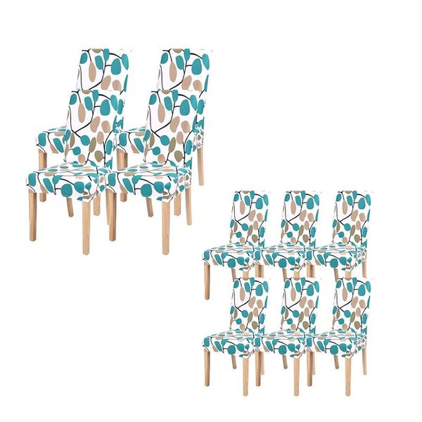 

Chair Covers,Stretch Removable Washable Kitchen Covers Protector For Dining Room,el(Leaf Pattern)