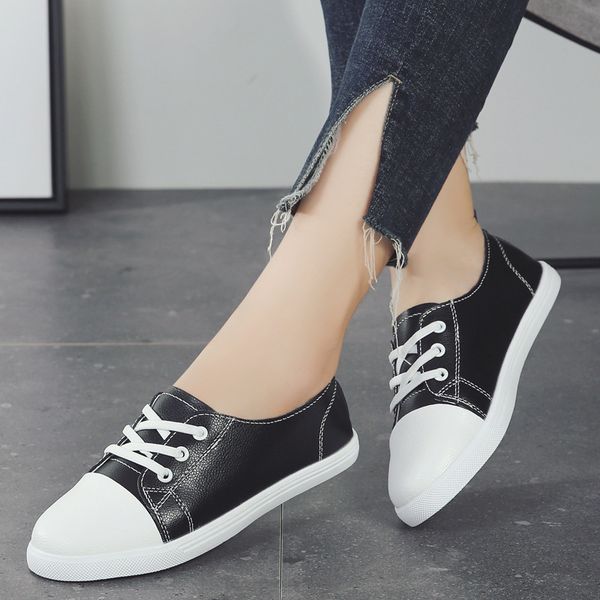 

sandals women shoes flats shoe woman leather casual walking plus size tenis feminino xns0, Black