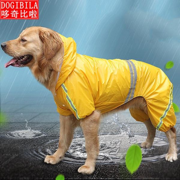 

dog apparel pet raincoat golden retriever reflective waterproof windproof clothes