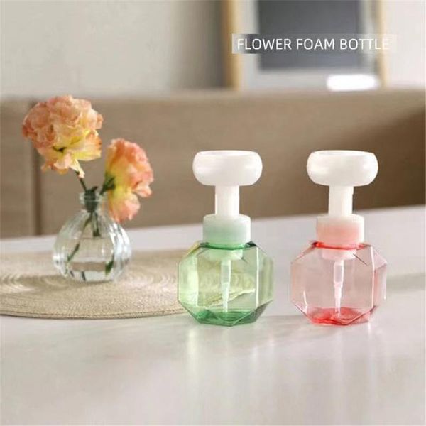 

liquid soap dispenser 300ml flower shape foam foaming pump empty bottle head shampoo cosmetic bathroom gadgets