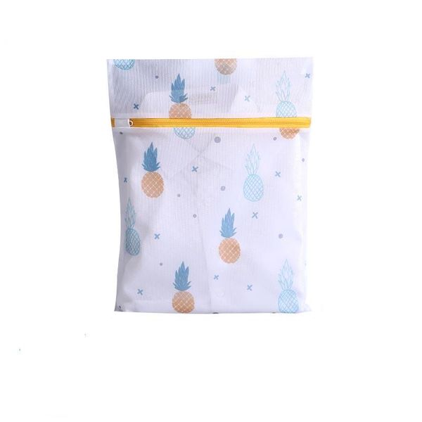 

laundry bags 1pc cartoon pineapple washing machines mesh clothes protecting pouch multi sizes travel storage net zip organizer
