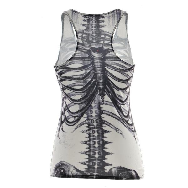 

women's shapers star digital printing white rib-hugh body i-shaped vest long, Black;white
