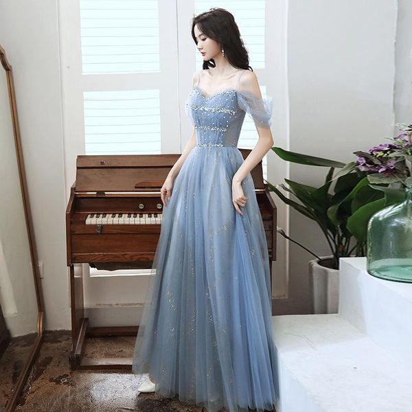 

blue spaghetti strap backless evening dresses exquisite sequined sleeveless sparkle party gowns vestido de festa ethnic clothing, Red