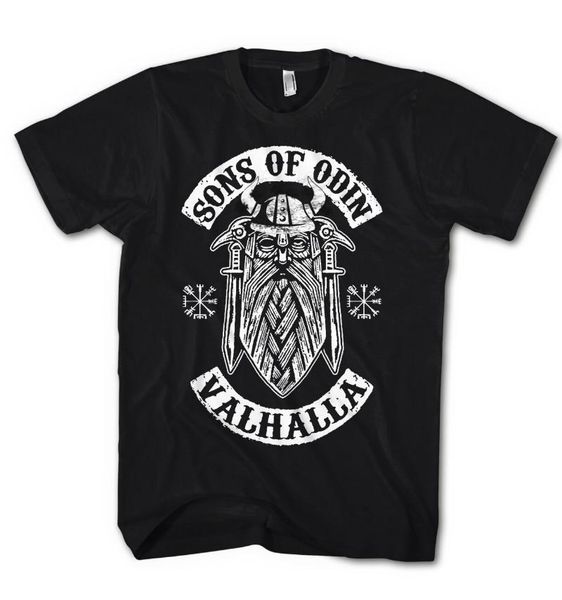 

men's t-shirts t-shirt for men son of odin valhalla norse god viking s-5xl so18117, White;black