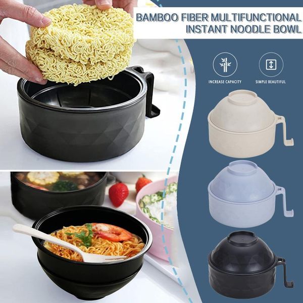 

bowls 1pc creative instant noodles bowl with lid japanese style students noodle soup rice ramen restaurant kitchen tableware