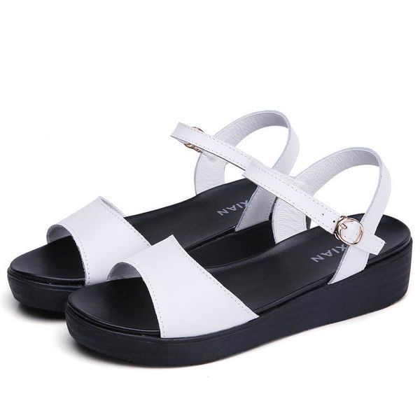 

sandals summer women flat platform wedge beach flip flops ladies high heel 8qxc, Black