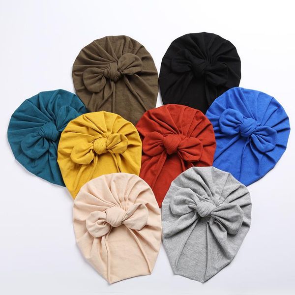 

beanies 30pc/lot baby turban hat for boys girls bear ear beanie kids headwrap born headwraps infant caps bonnet hats solid cap