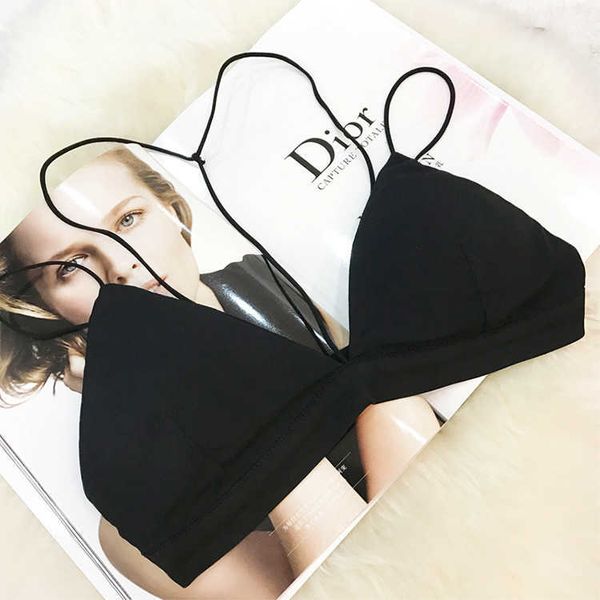 

chic choker style black bra thin cup bralette back shoulder strap, Red;black