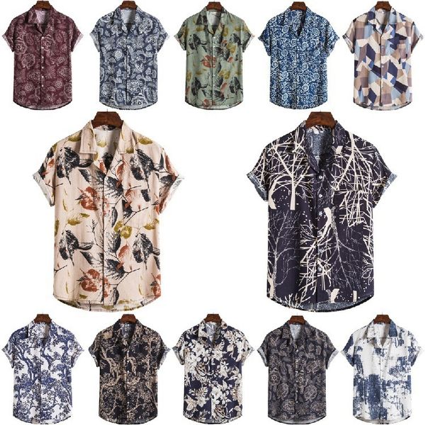 

boutique fashion shirt 20221 short sleeve summer vacation beach men's printed hawaiian, White;black