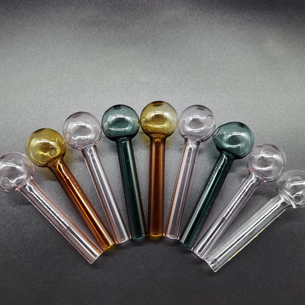 Tubo per bruciatore a olio in vetro da 4 pollici Bong colorato Tubo per fumo in Pyrex Consigli per unghie Tobcco Oli alle erbe Unghie Accessori per fumo di alta qualità Disponibile Bong