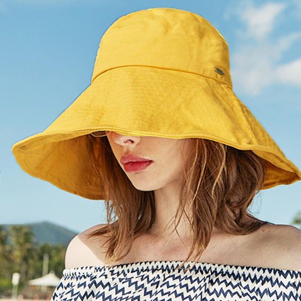 

wide brim hats women sun anti-uv protective outdoor bucket hat, Blue;gray