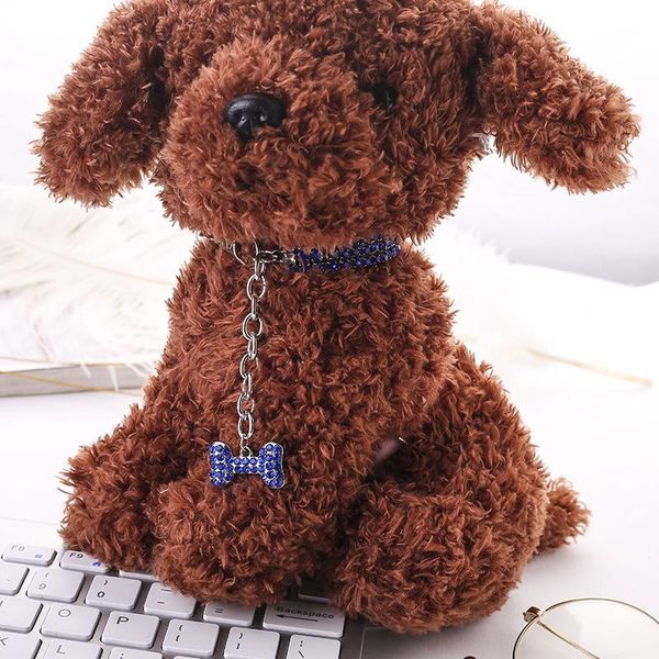 

dog collars & leashes aapet 1pc pet collar with bowknot for puppy rhinestone cat chihuahua adjustable necklace