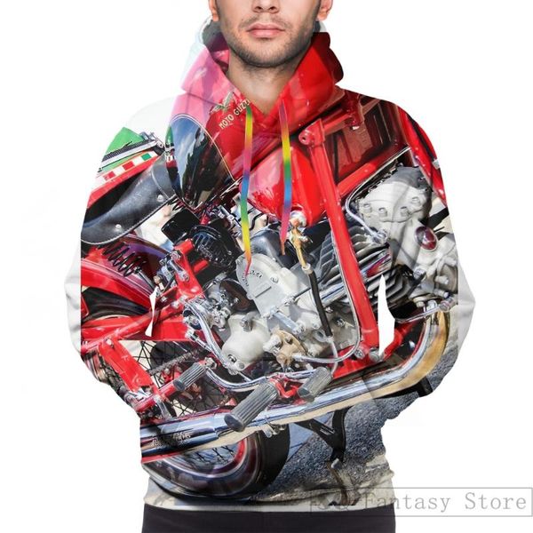 

men's hoodies & sweatshirts mens sweatshirt for women funny vintage moto guzzi print casual longsleeve coat streatwear, Black