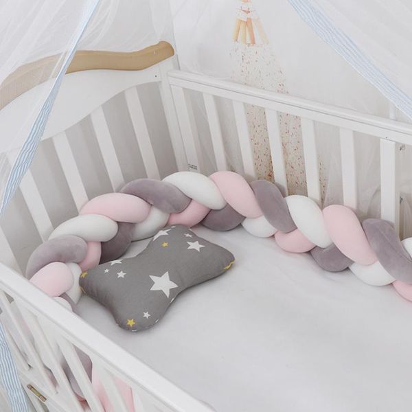 

bedding sets 100cmbaby bumper bed braid knot pillow cushion for infant kids crib protector cot room decor anti-collision