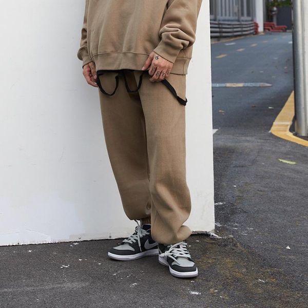 

men's jeans wxwovdy wear autumn and winter 2021 leggings gaojiechao brand basic solid color plush casual pants, Blue