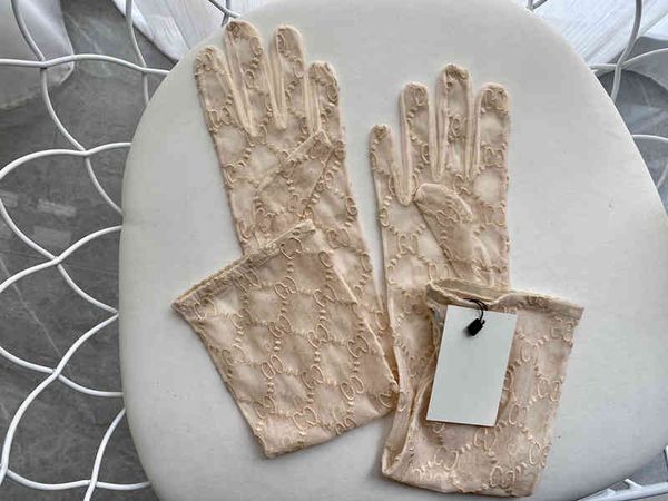 

2021 long lace bride bridal designer g gloves crystals wedding accessories brides five fingerless wrist women bud silk gloves l960, Blue;gray