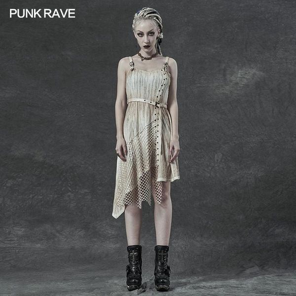 

steampunk old technique strap dresses punk rave wq-505lqf casual, Black;gray