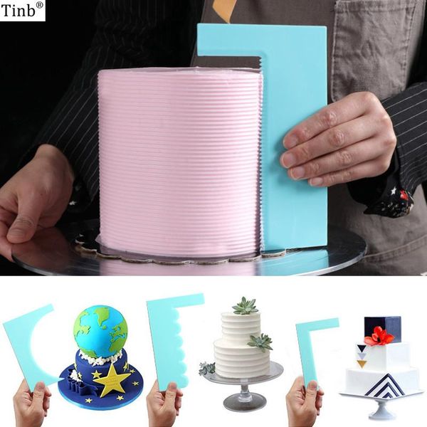 

baking & pastry tools 2pcs cake scraper modeling smoother cutter spatulas edge side plastic cream fondant tool