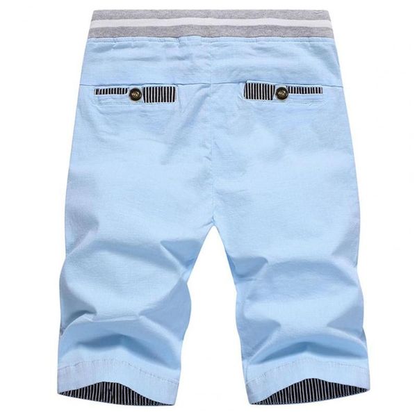 

men's shorts summer men elastic waist solid color all-match pockets drawstring mid rise, White;black