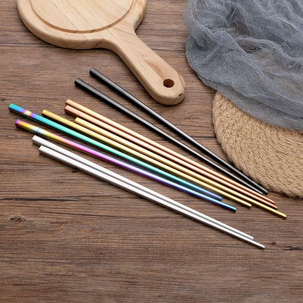 

chopsticks 8 pairs of noodle fast tableware reusable metal chinese japanese and korean sushi stick noodles