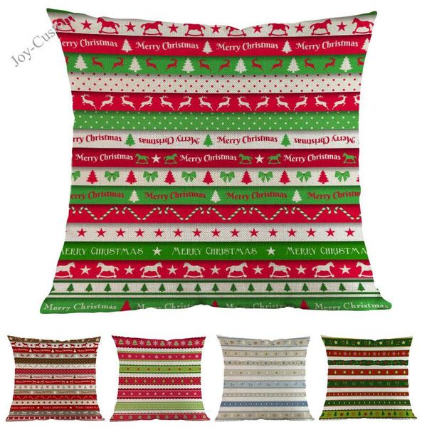 

cushion/decorative pillow merry christmas geometric striped reindeer tree pendant pattern case home sofa decoration cushion cover holiday gi
