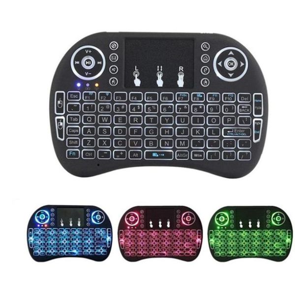 

mini wireless keyboard 2.4g air mouse 3 colors backlit keypad silent gaming touchpad for computer/laptv/android keyboards