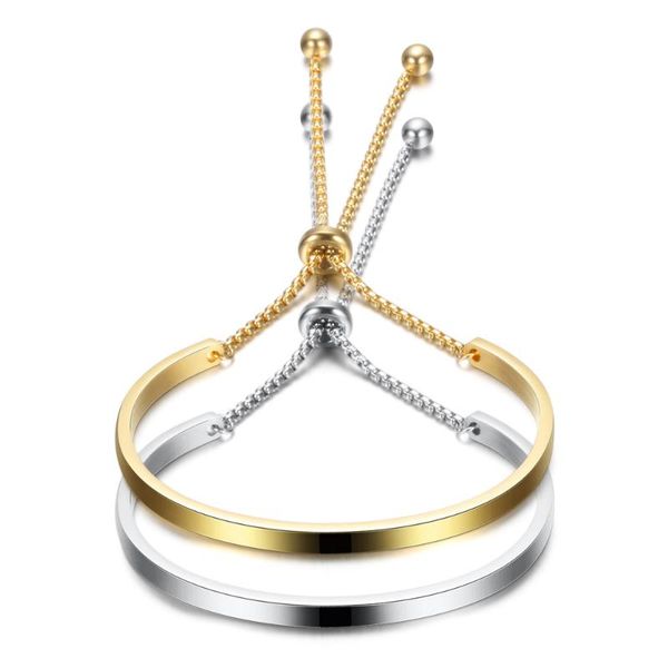 

bangle 2021 fashion gold stainless steel bracelets for women adjustable high polished bracelet wholesale luxury, Black