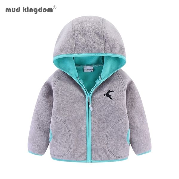 Mudkingdom Autunno Primavera Ragazze Ragazzi Giacca in pile con cappuccio Giacca a vento Zip up Renna Capispalla per bambini Abbigliamento Cappotto per bambini 211204