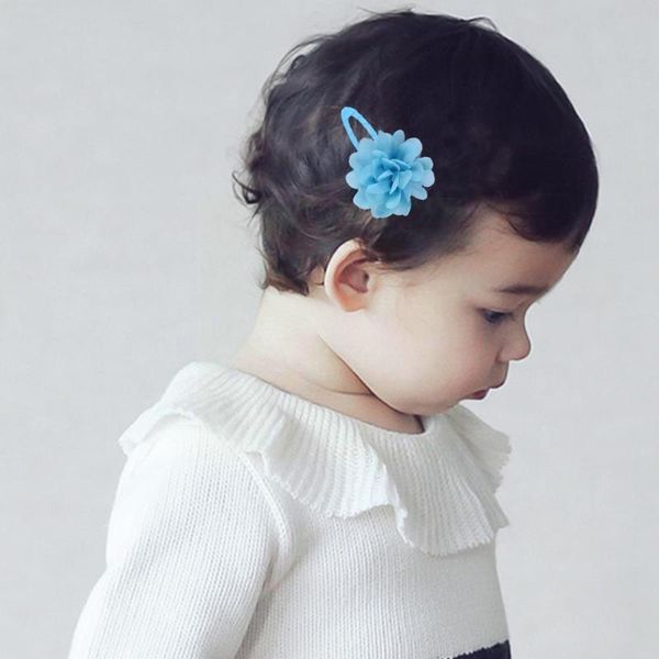 

hair accessories 10pcs/set cute girls flower headbands chiffon pography clips prop color children sweet hairpins ra k6o7, Slivery;white