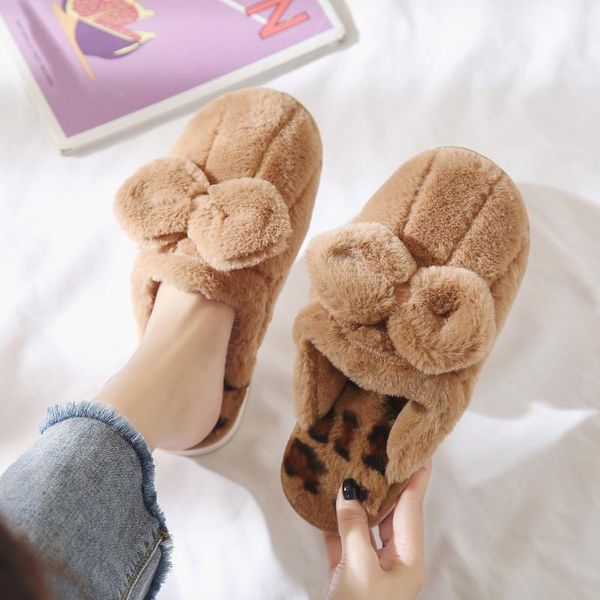 

slippers women home winter autumn flat shoes woman indoor warm slipper animal design short plush lovers bedroom house slipper#3, Black