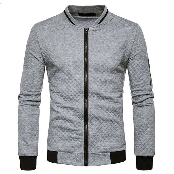 

veste homme bomber fit argyle zipper casual jacket autumn trend white fashion men's jackets clothes, Black;brown
