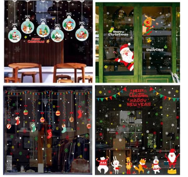 

wall stickers non-adhesive static glass stickers, christmas themed restaurant, clothing, shop glass, room living window
