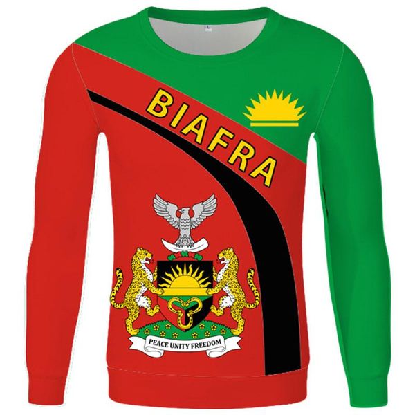 

men's hoodies & sweatshirts biafra flag hoodie custom name number summer and women's sports long sweatshirt whole body all print, Black