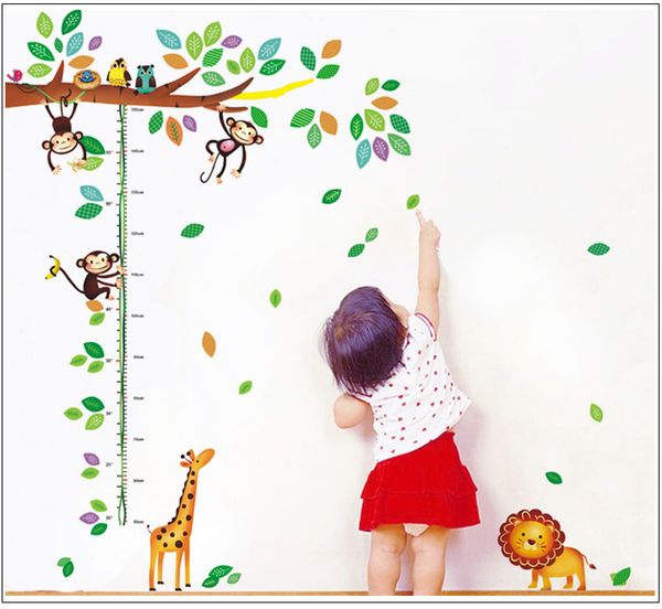 Adesivi per cellulari altezza parete per uso domestico dei cartoni animati da attaccare su scimmia giraffa 210420