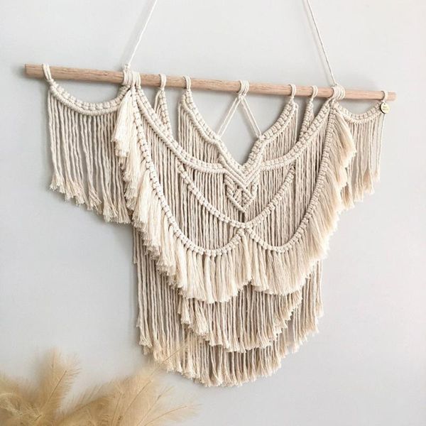 

tapestries nordic wall hanging tapestry home decoration cotton rope weaving art pendant simple modern background room decor gift