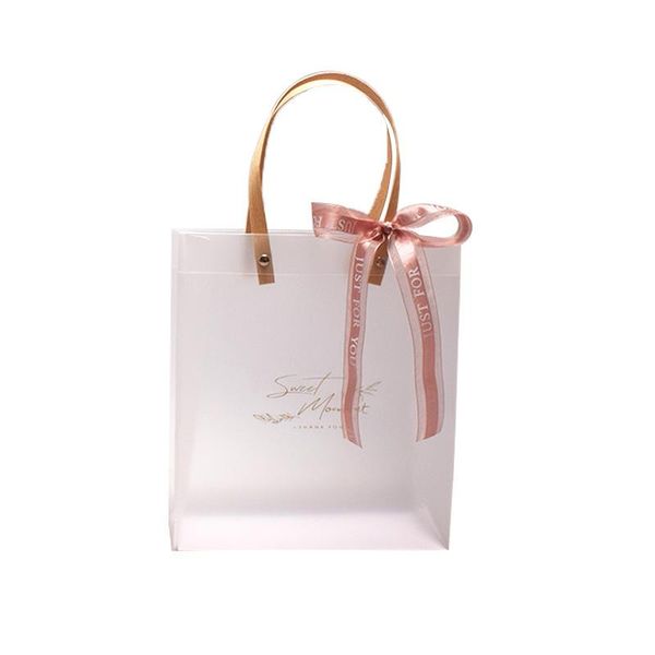 

gift wrap wedding candy box pp plastic with hand bag pvc transparent tote