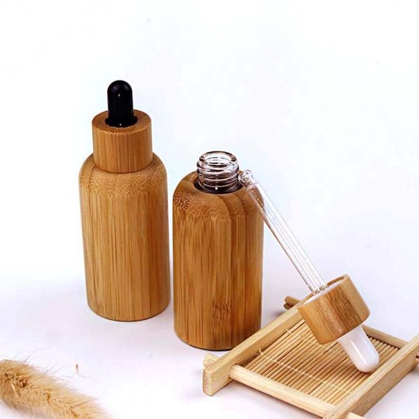 

storage bottles & jars 30ml bamboo wood essential oil dropper bottle cosmetic pipette packaging container
