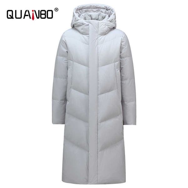 

men's 90% white duck down coat, thick cloak (winter), warm, hooded, fashionable, new 2021 winter series, Black;white