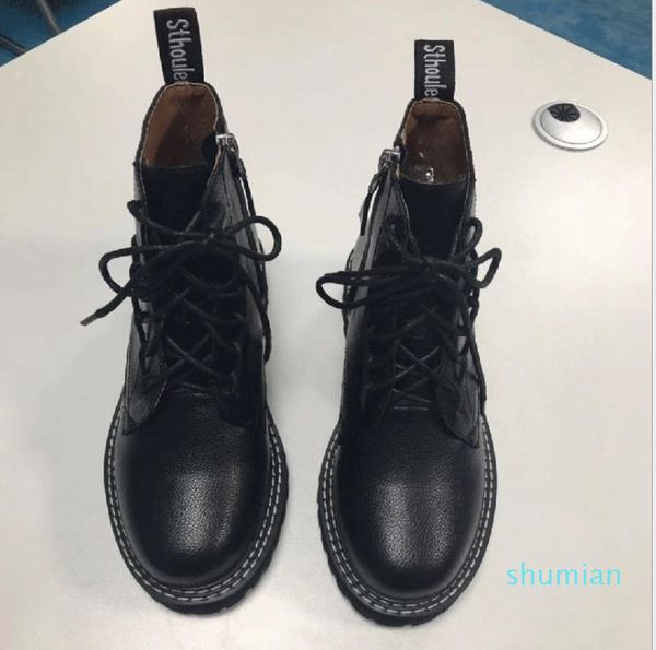 

2021 autumn and winter new martin boots handsome british fan car ladies boots, Black