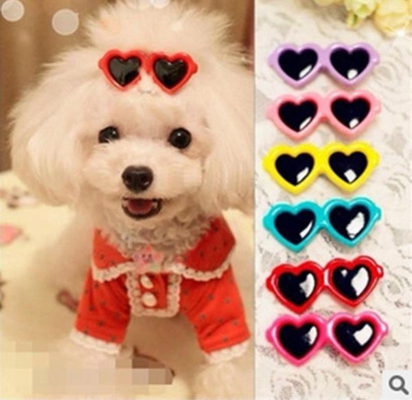 

10pcs/set pet dog cat puppy grooming cute sunglasses hairpin headdress hair clip support drop car seat covers