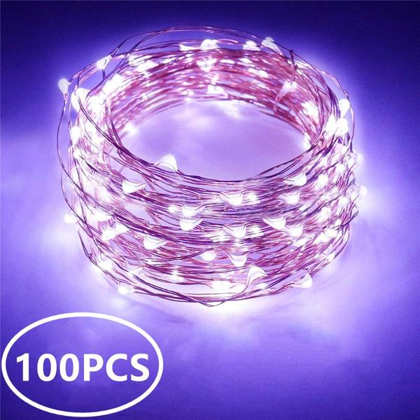 

strings 100 pcs decorative lights 2m 1m led creative button battery mini copper lamp for christmas wedding home party decoration