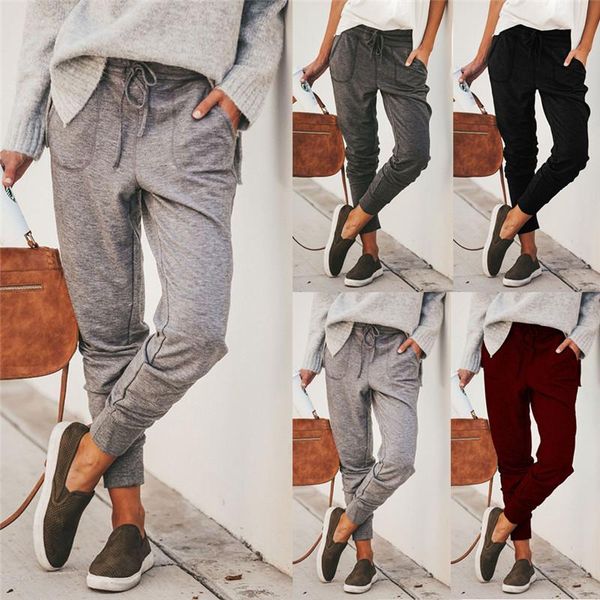

women's pants & capris high waist loose women casual harem baggy slacks long trousers leggings sweatpants, Black;white
