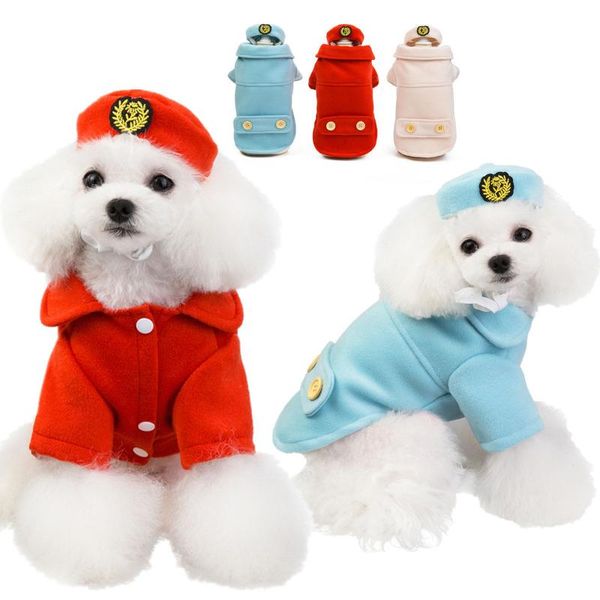 

dog apparel pet clothes, woolen coat, autumn and winter, air stewardess, empty little coat winter clothes