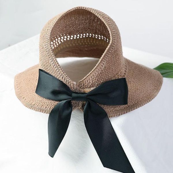 

wide brim hats women summer visors hat foldable sun large beach straw chapeau femme uv protection cap, Blue;gray