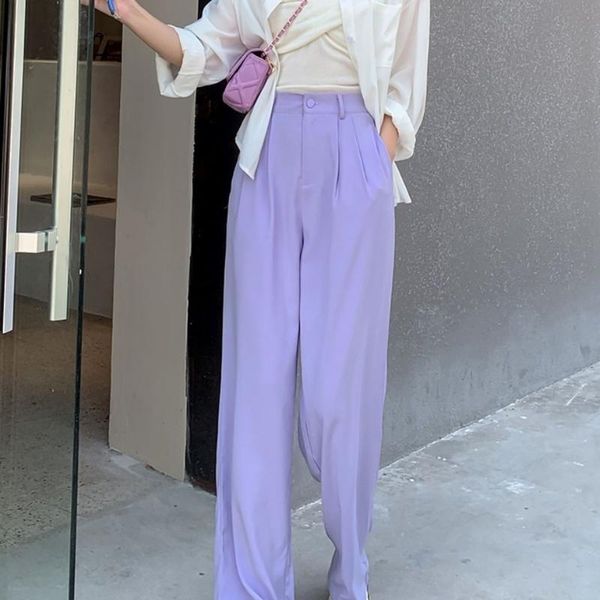 

women's pants & capris women spring autumn fashion ol straight vintage female high waist elegant office lady trousers street casual bot, Black;white