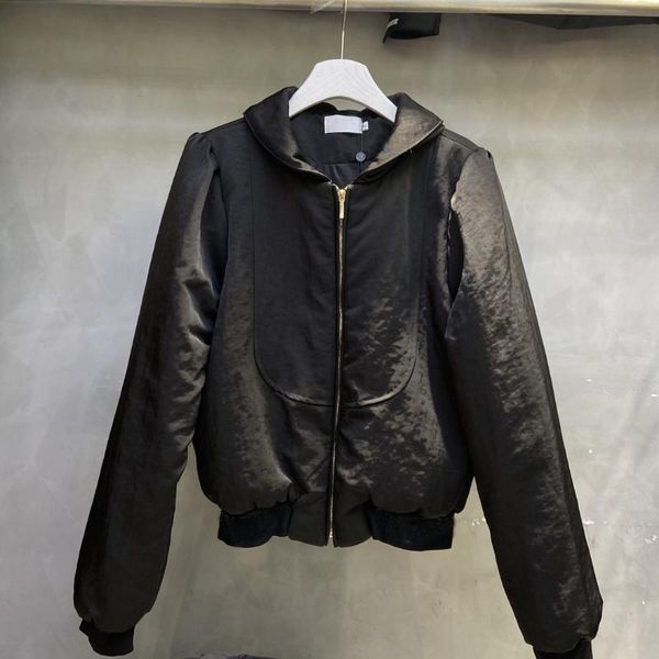 

women's jackets c-38 hooded jacket with rhinestone zip, Black;brown