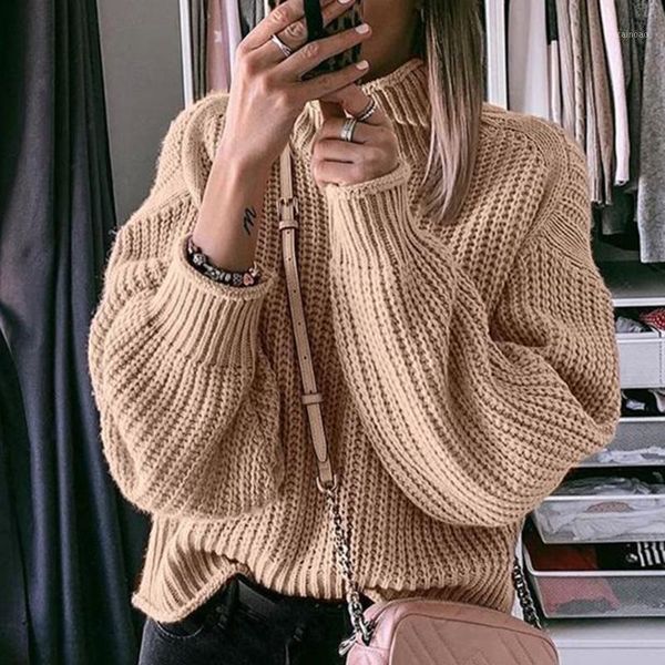 

knitted solid color turtleneck sweaters women winter 2021 jumpers clothes fashion oversized pullover female sweater clothing women's, White;black